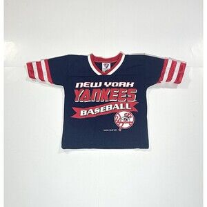 Vintage New York Yankees Baseball Jersey Baby Toddler Size 2T Blue Red Y2K 2001